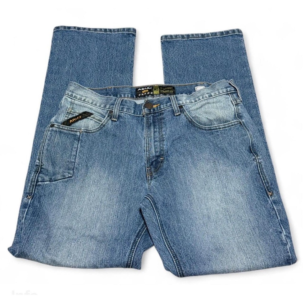 Ariat M5 Men's 33x32 Straight Leg Relaxed Fit Blue Denim Jeans Western